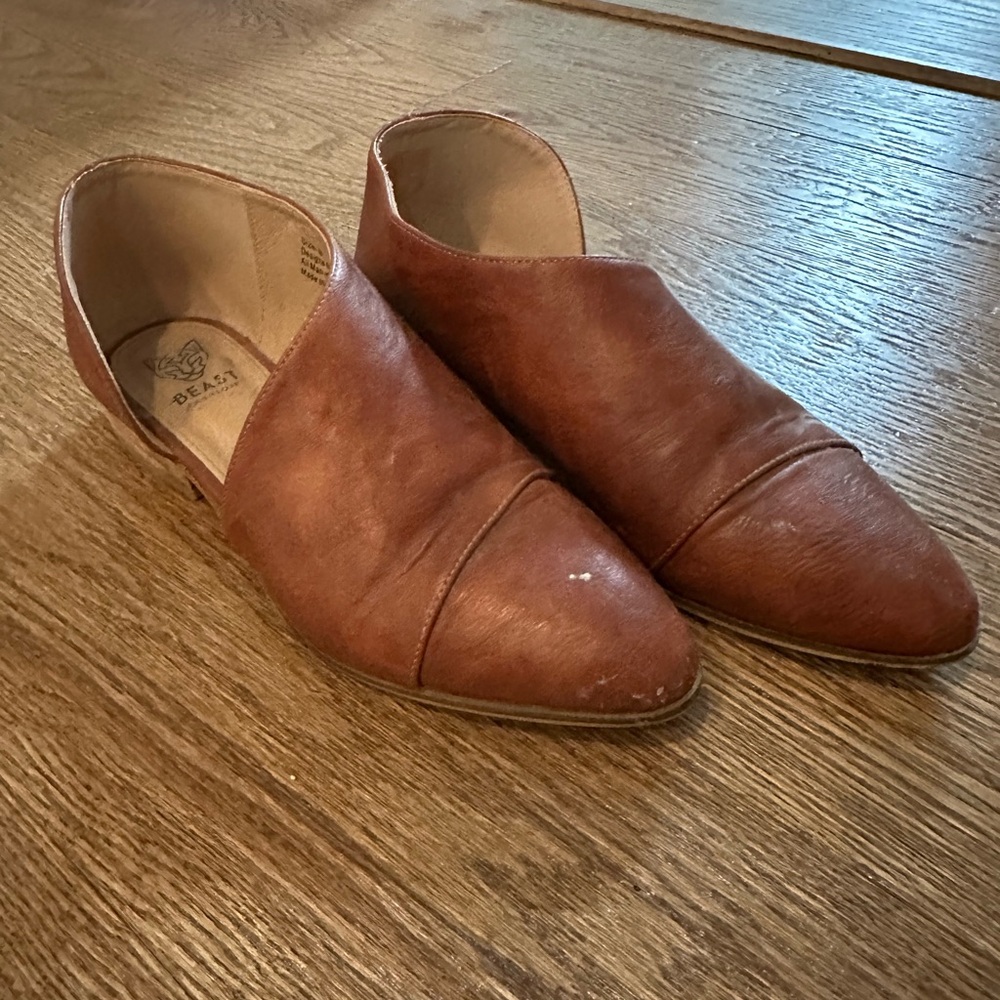 Brown Leather Slip-On Shoes